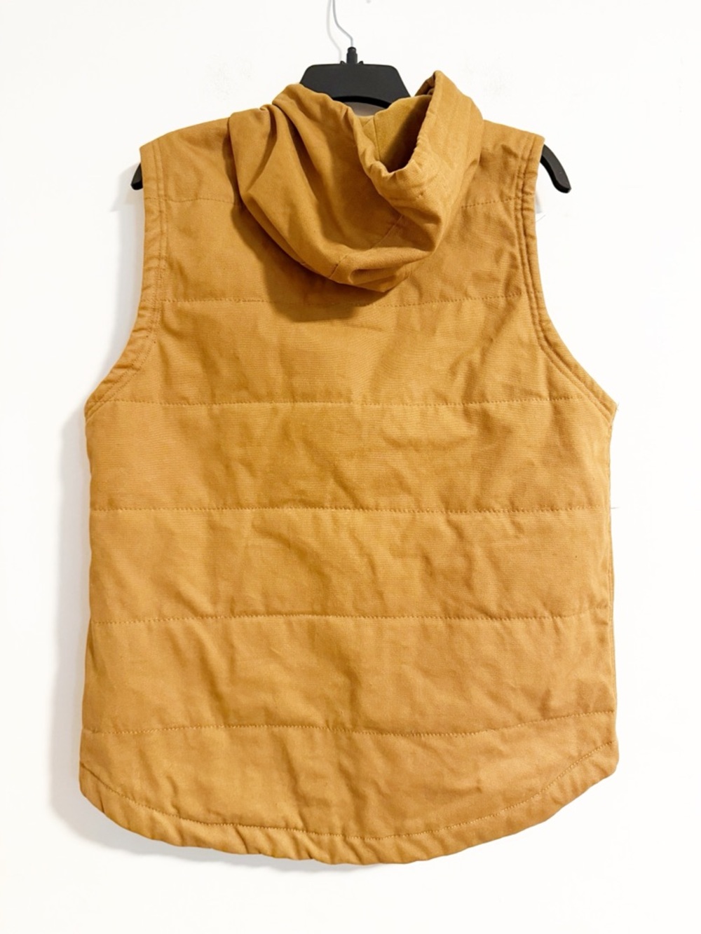 Wrangler Workwear Men's Brown Quilted Lined Hooded Duck Canvas Vest M - Picture 8 of 8